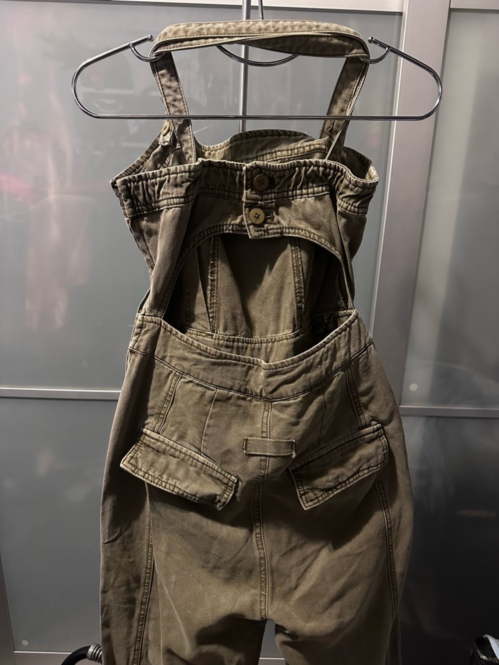 Olive Green Utility Jumpsuit with Belt - Picture 4 of 5
